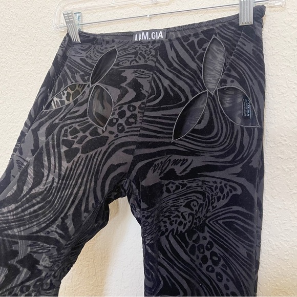 I.AM.GIA Amina Pants Velvet Sheer Straight Cutout Concert Festival Black XXS - Picture 8 of 12